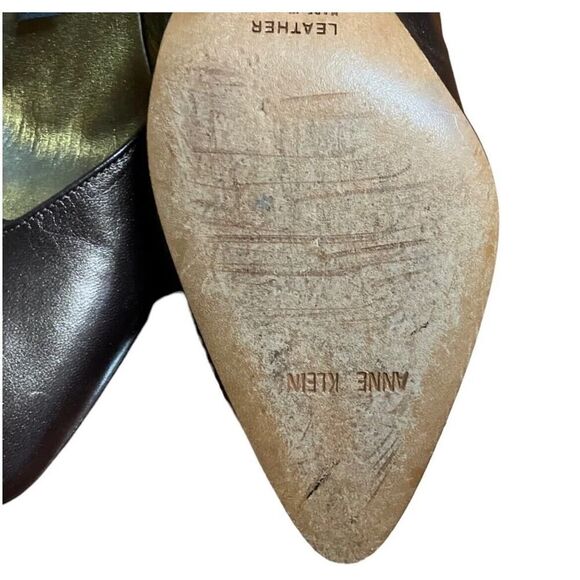 Anne Klein Couture Designer Heels Vintage Metallic Brown Pumps Made Italy 6.5M - Picture 6 of 12